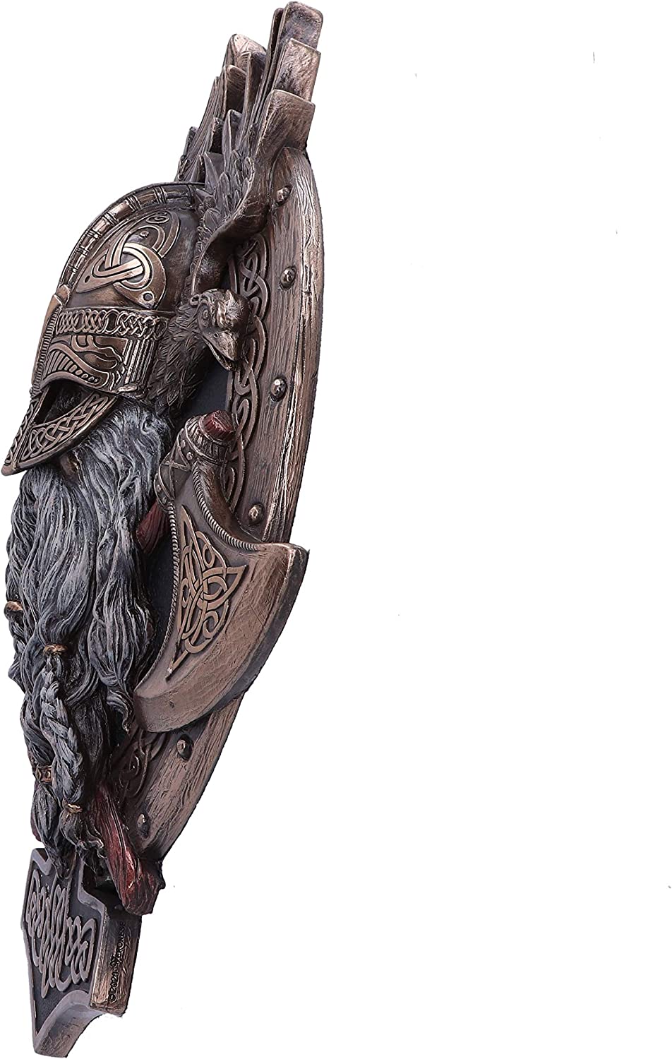 Nemesis Now Bronze for Valhalla Viking Axe Hammer Raven Wall Plaque, 27cm