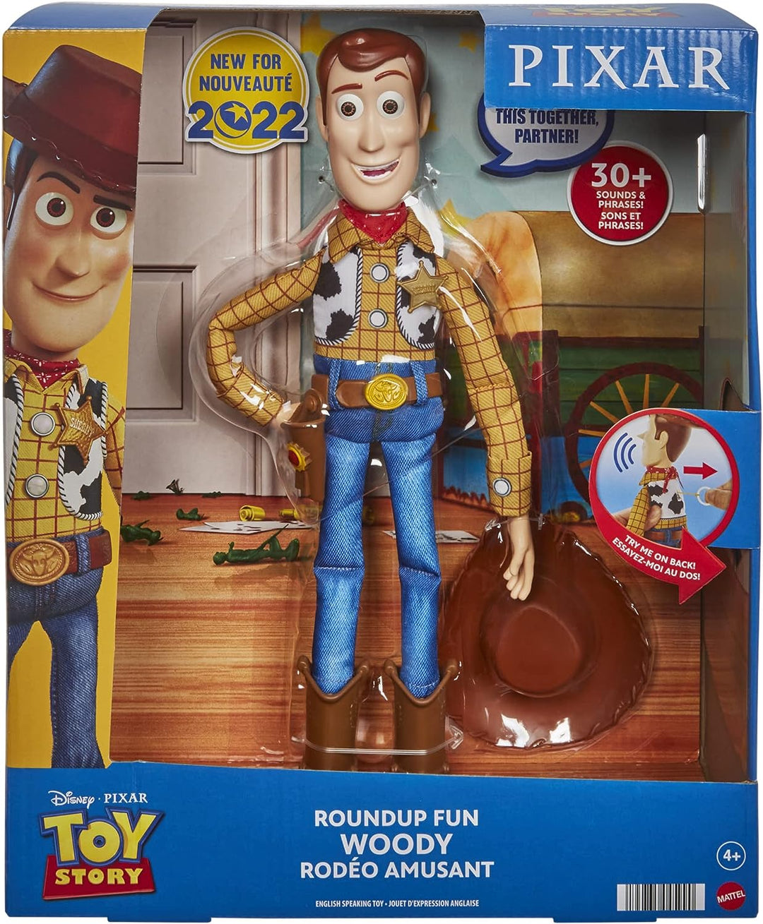 Disney Pixar Toy Story Roundup Fun Woody, große sprechende Figur, 12 Zoll, Posa