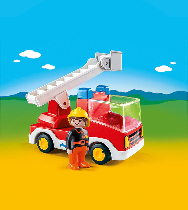 Playmobil 6967 1.2.3 Feuerwehrmann mit Leitereinheit Feuerwehrauto