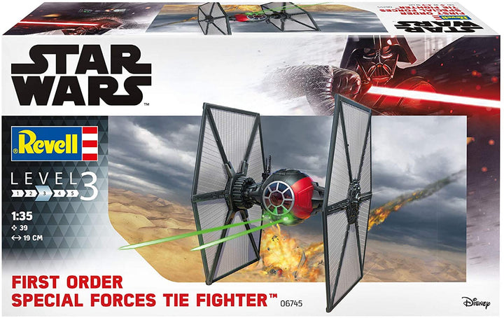 Revell RV06745 Star Wars 1:35 – Special Forces TIE Fighter Storm Trooper Plastikmodellbausatz, Schwarz, 1/35