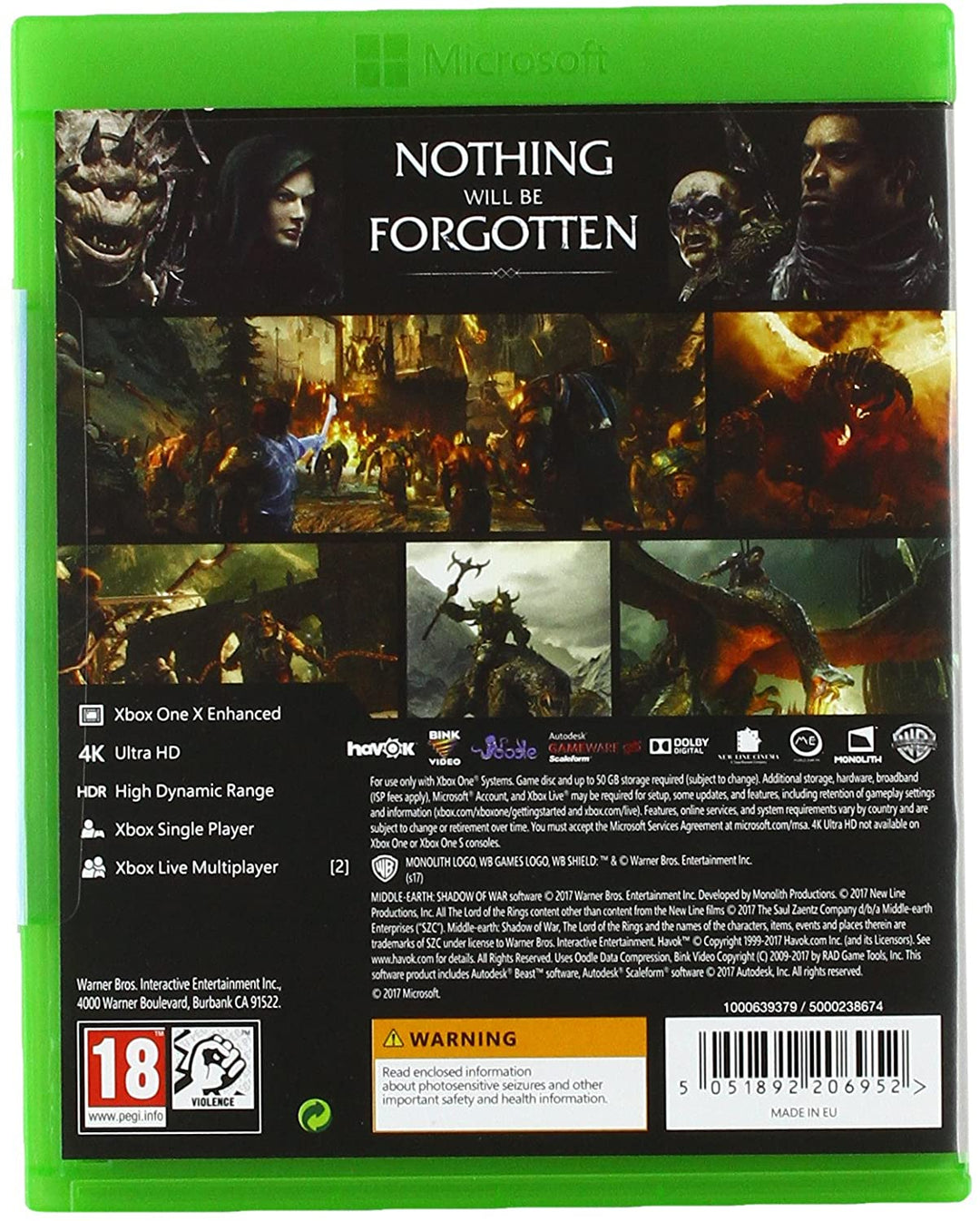 L&#39;ombra della guerra nella Terra di Mezzo (Xbox One)
