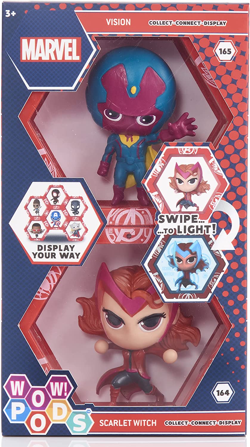 WOW! PODS Avengers Collection – Vision und Scarlet Witch | Leuchtende Superhelden-Wackelkopffiguren |