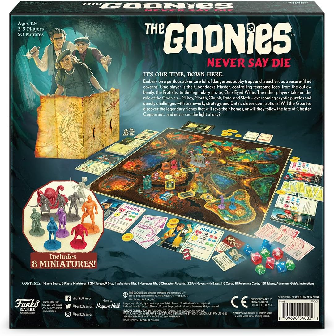 The Goonies: Never Say Die kooperatives Strategie-Brettspiel für Kinder und Erwachsene
