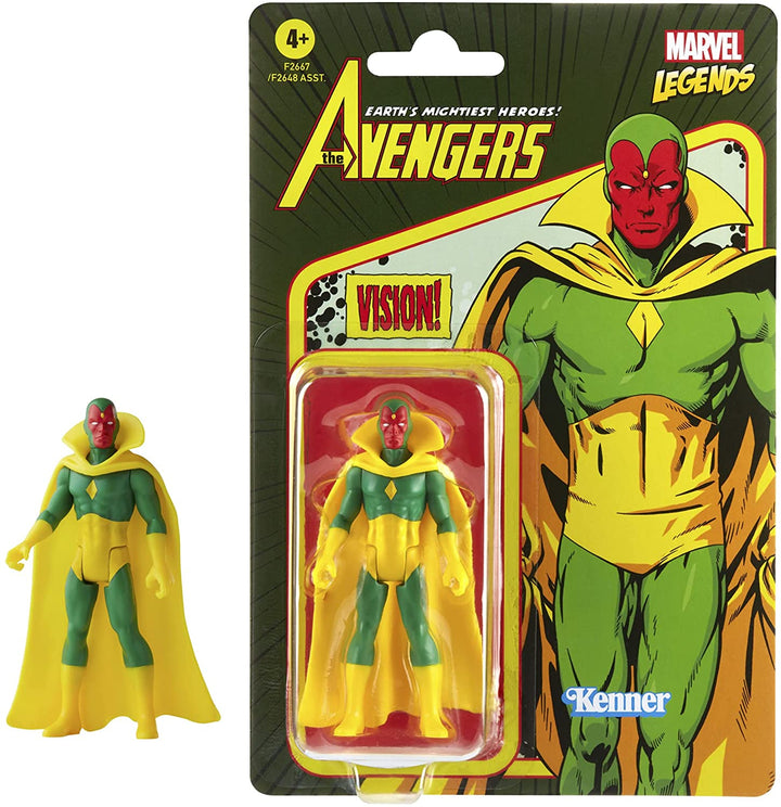 Hasbro Marvel Legends Series 3,75-Zoll-Retro-Collection-Vision-Actionfigur-Spielzeug