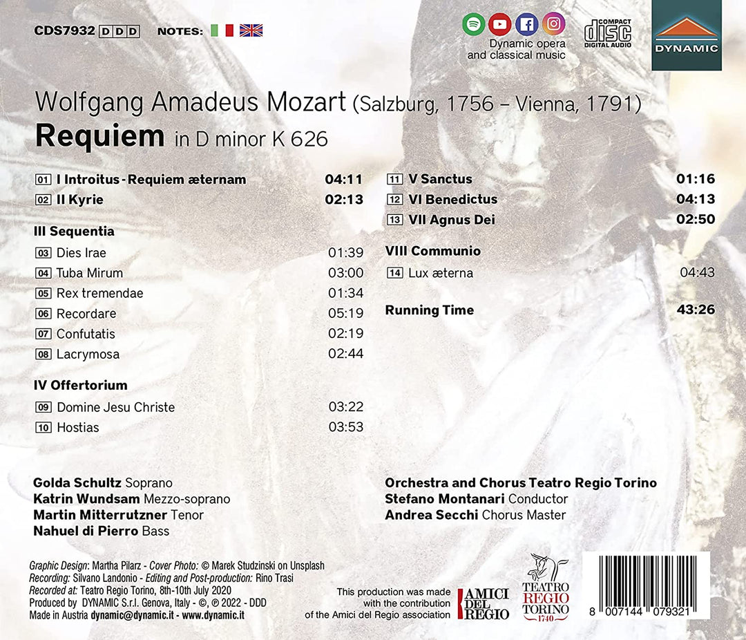 Mozart: Requiem [Golda Schultz; Katrin Wundsam; Stefano Montanari] [Dynamic: CDS [Audio CD]