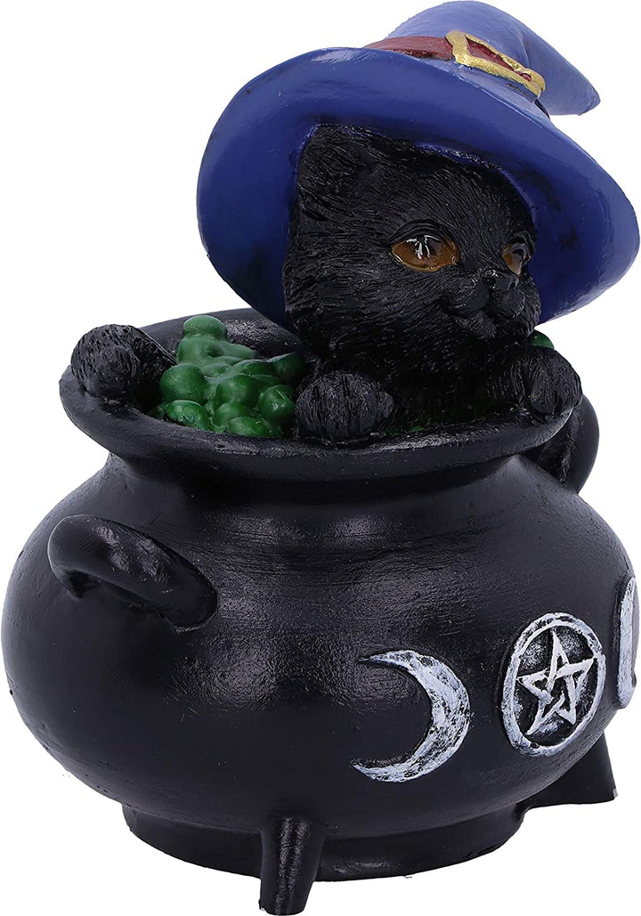 Nemesis Now Hubble and Bubble Witches Familiar Black Cat and Cauldron Figurines