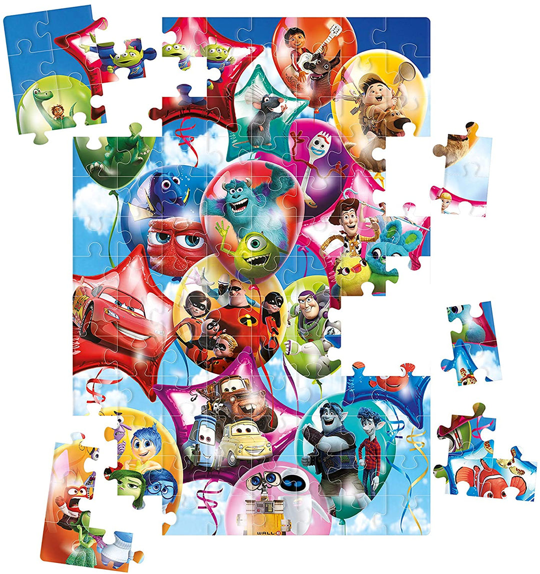 Clementoni 25717, Pixar Party Supercolor Puzzle für Kinder – 104 Teile, ab 6 Jahren