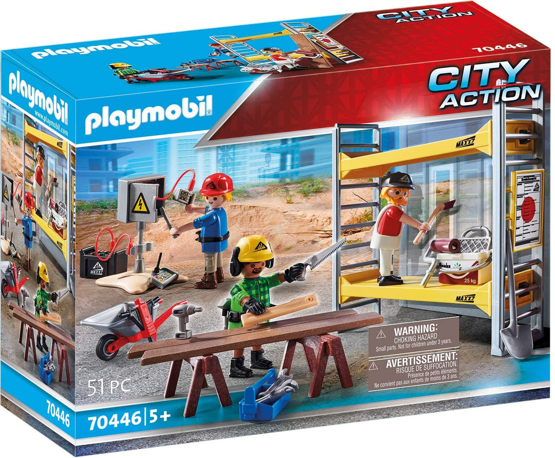 Playmobil 70446 City Action Échafaudage de construction, pour les enfants à partir de 5 ans