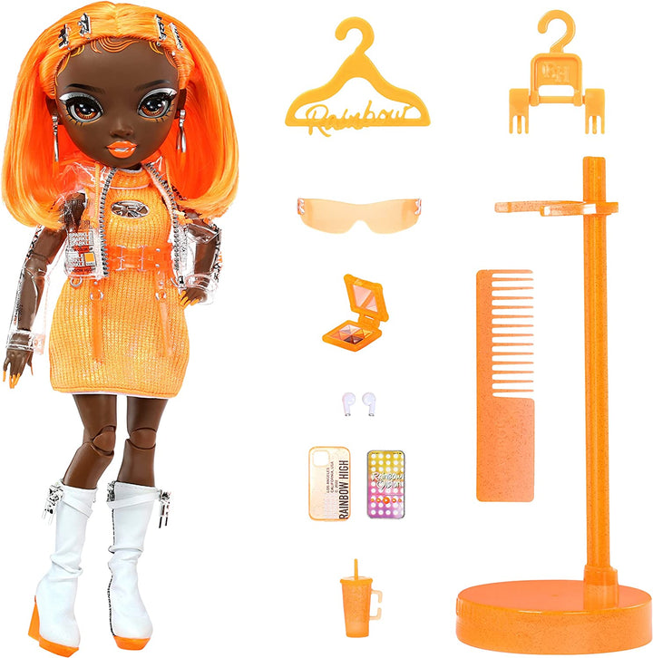 Rainbow High Fashion Doll – MICHELLE ST.CHARLES – Orange Doll – Modische Outf