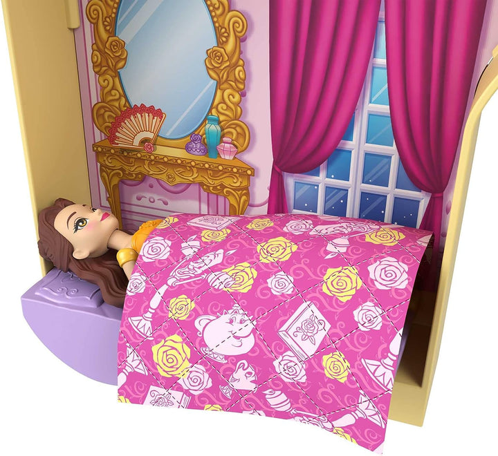 Disney Princess Toys, Belle Stapelbares Schloss-Puppenhaus-Spielset mit kleiner Puppe