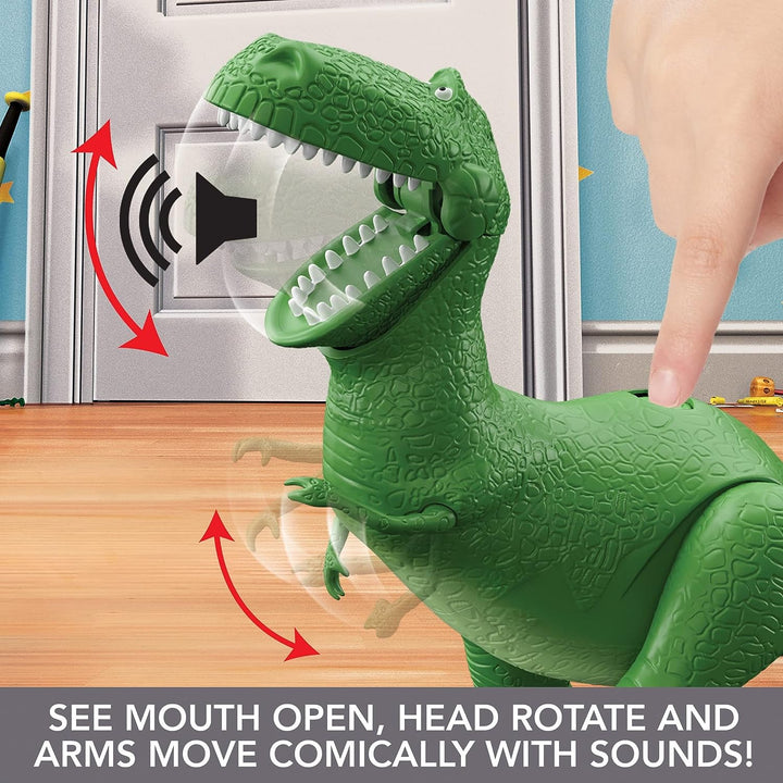 Disney Pixar Toy Story Spielzeug, sich bewegende und sprechende Rex-Dinosaurierfigur, Roarin' Laugh
