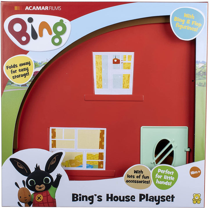Bing 3583 House Playset, Flop Figures, van CBeebies TV Show. Stoer, kleurrijk, goed gemaakt rollenspel speelgoed