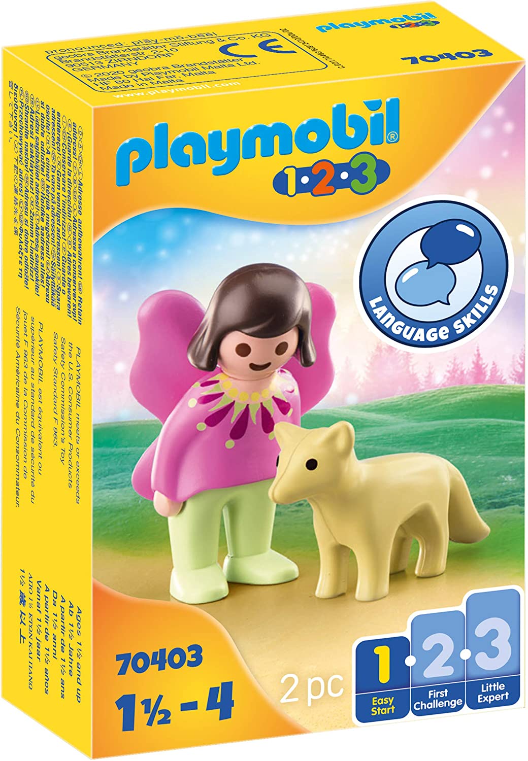 Playmobil 1.2.3 70403 Fairy Friend mit Fuchs, für Kinder von 1,5 - 4
