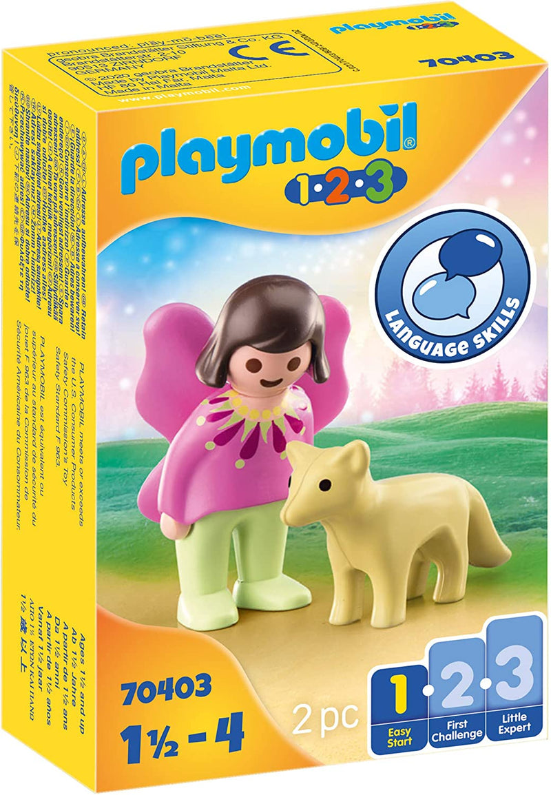 Playmobil 1.2.3 70403 Fairy Friend with Fox, for Children Ages 1.5 - 4