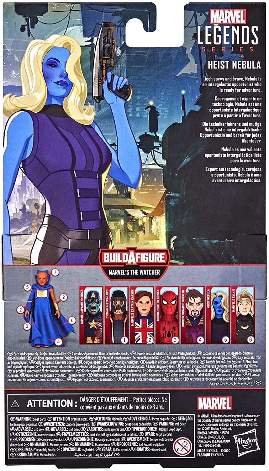 Marvel Legends Series 13 cm große Actionfigur Toy Heist Nebula, Premium-Design, 1 Figur, 1 Zubehör und 2 Build-a-Figure-Teile, mehrfarbig