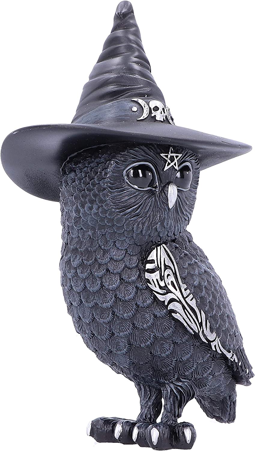 Nemesis Now Owlocen Witches Hat Occult Owl Figurine, Black, 13.5cm, Resin