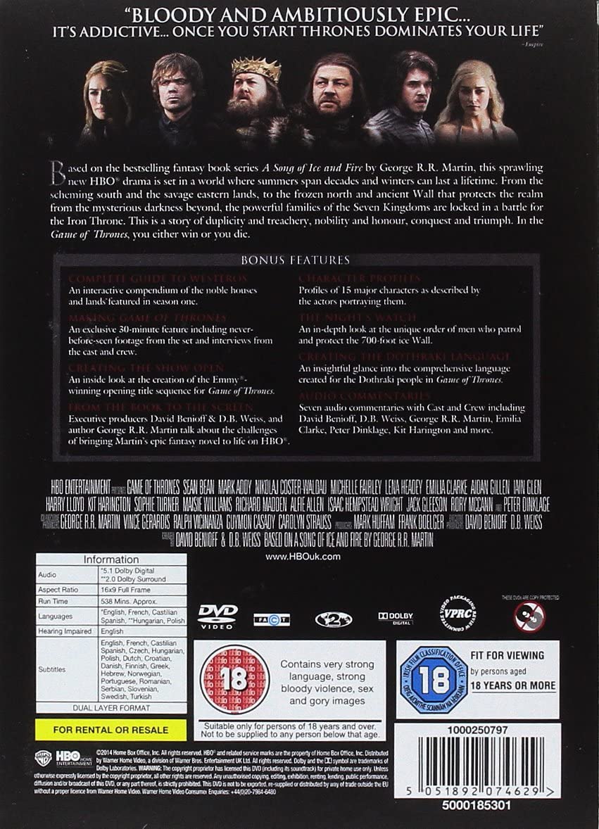 Game of Thrones - Saison 1 [DVD] [2012]