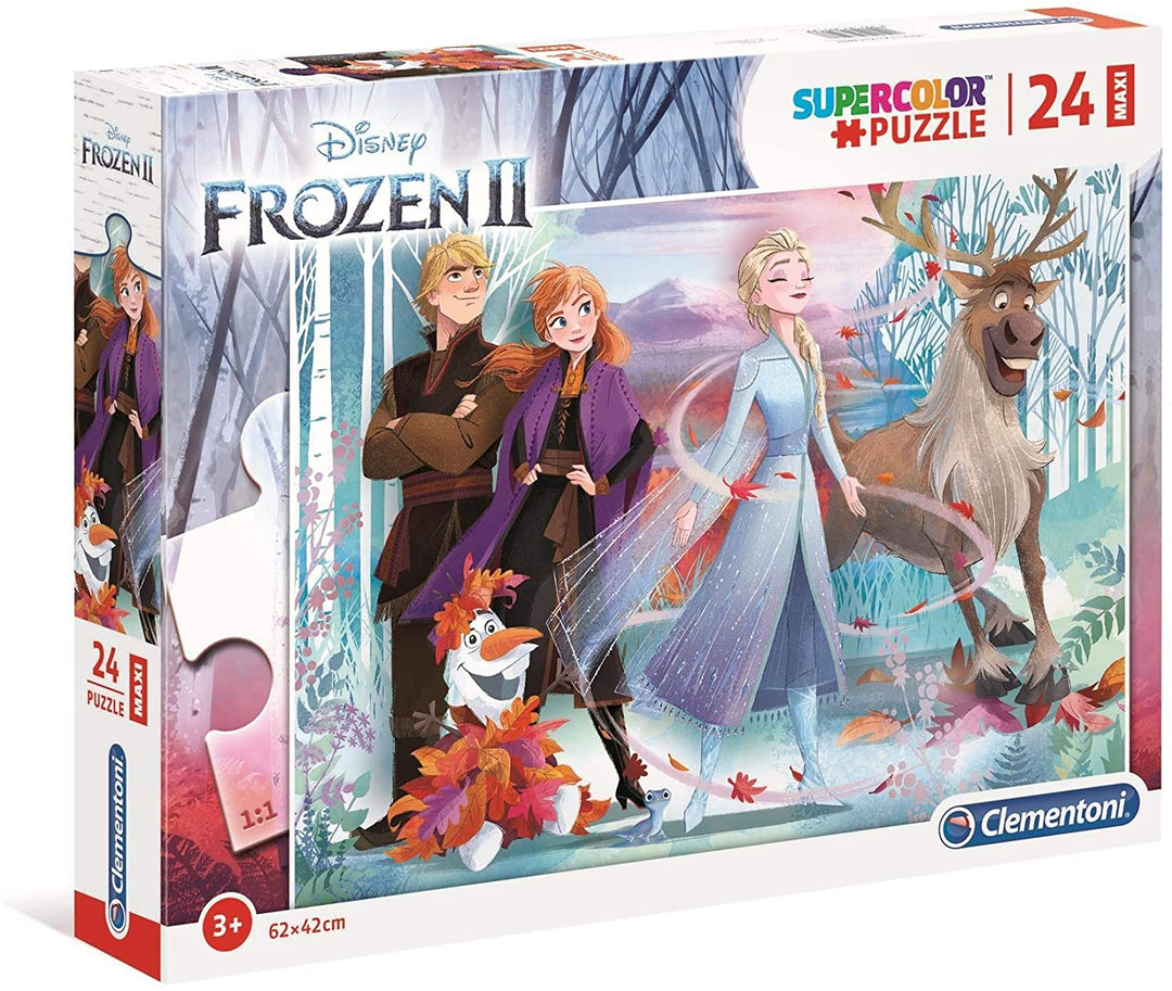 Clementoni – 28513 – Supercolor-Puzzle – Disney Frozen 2 – 24 Maxiteile – Hergestellt in Italien – Puzzle für Kinder ab 3 Jahren