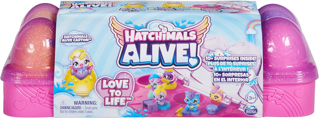 HATCHIMALS Alive, Eierkartonspielzeug mit 5 Minifiguren in selbstschlüpfenden Eiern, 11 A