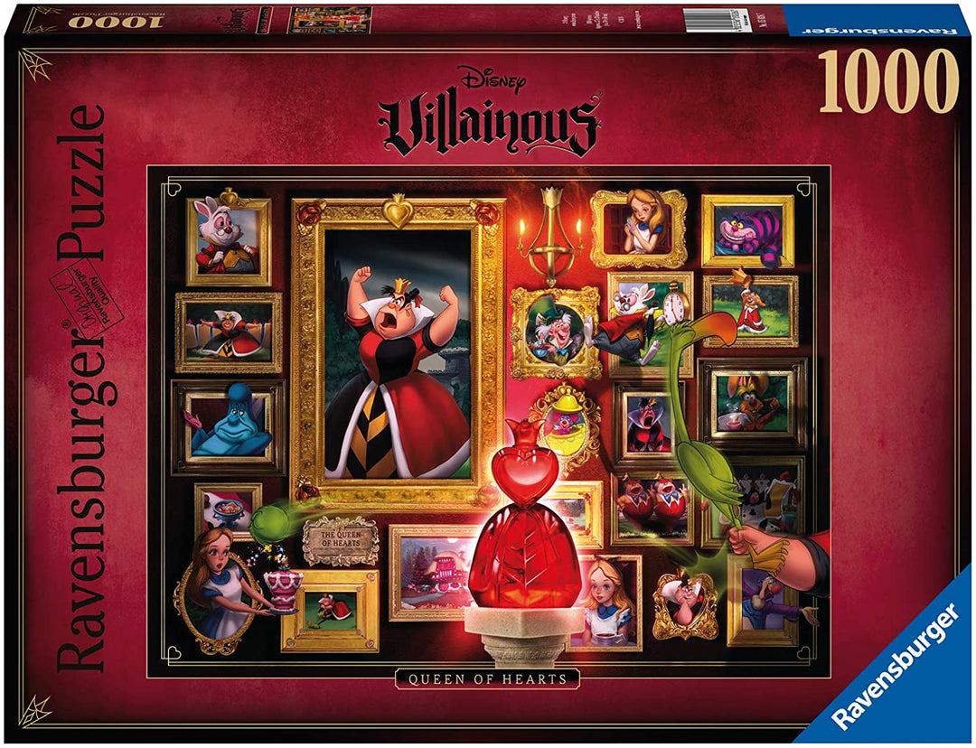 Ravensburger 15026 Alice im Wunderland Disney Villainous Queen of Hearts, 1000-teiliges Puzzle, mehrfarbig, 1000 Teile