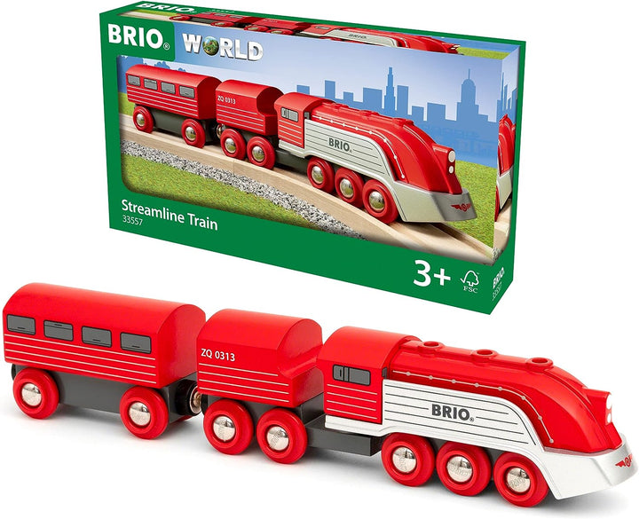Brio Streamline Train - Retro-Futuristic Wooden Train Set for Ages 3+