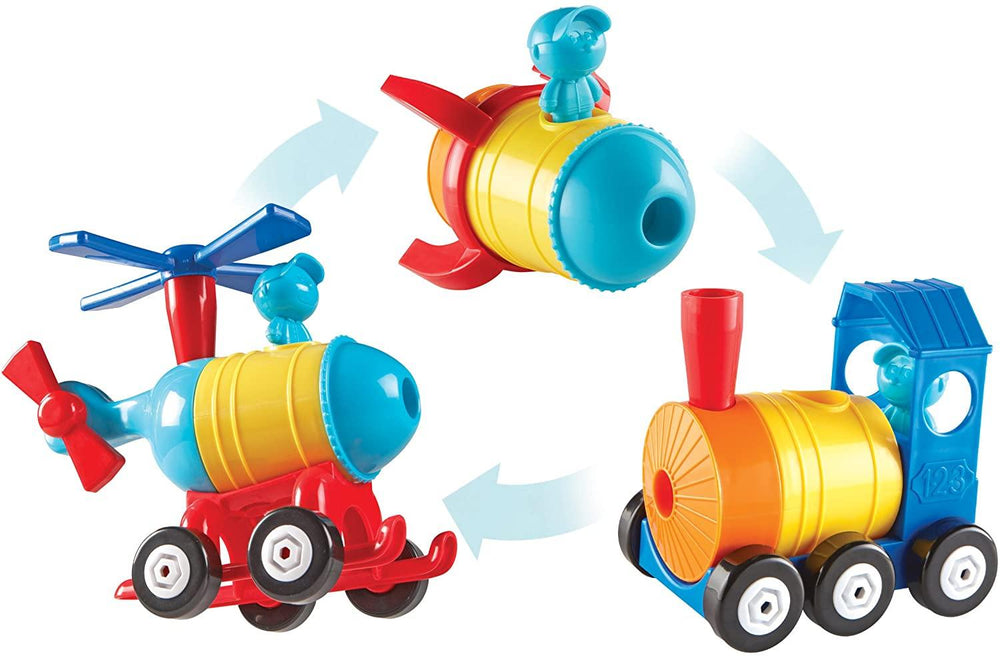 Learning Resources 1-2-3 Build It Rocket Train Helicopter - Yachew