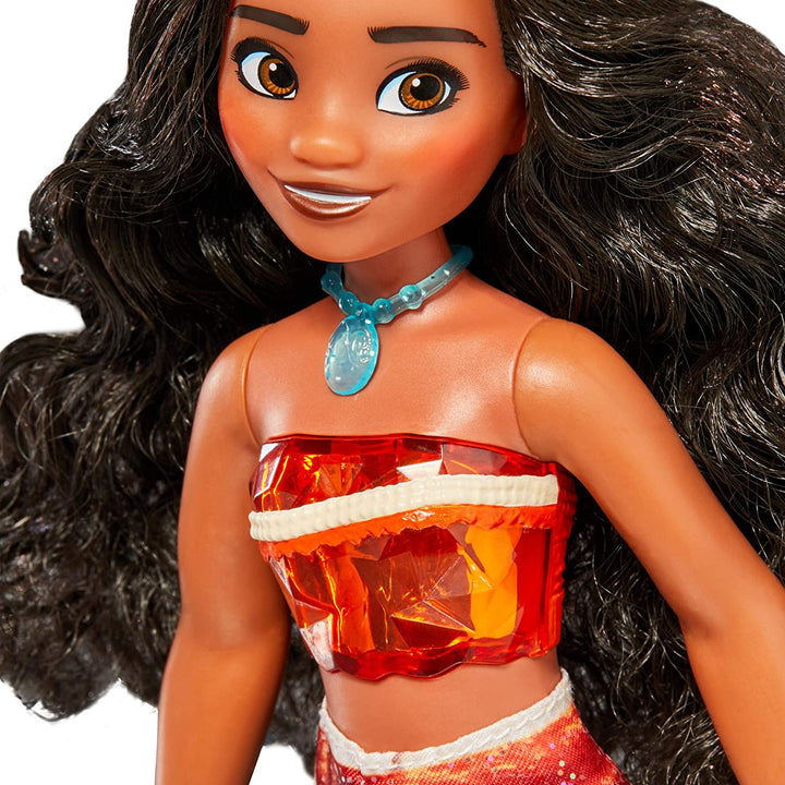 Disney Princess Royal Shimmer Moana Puppe, Modepuppe mit Rock und Zubehör, Spielzeug für Kinder ab 3 Jahren