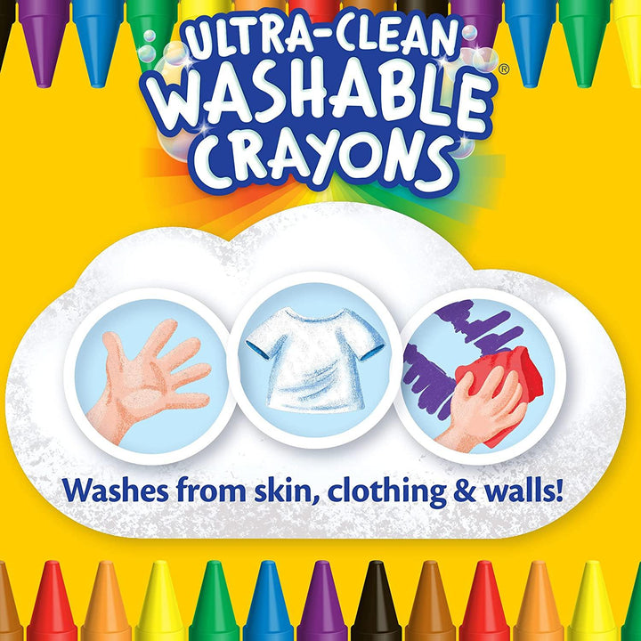 Crayola Washable Crayons Multi-Colour, 2.61 x 7.11 x 11.53 cm - Yachew