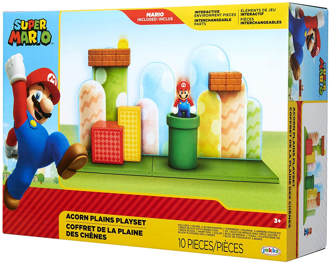 Super Mario 85991-4L-PKR1 Acorn Plains 2,5-Zoll-Figurenspielset mit Funktionszubehör
