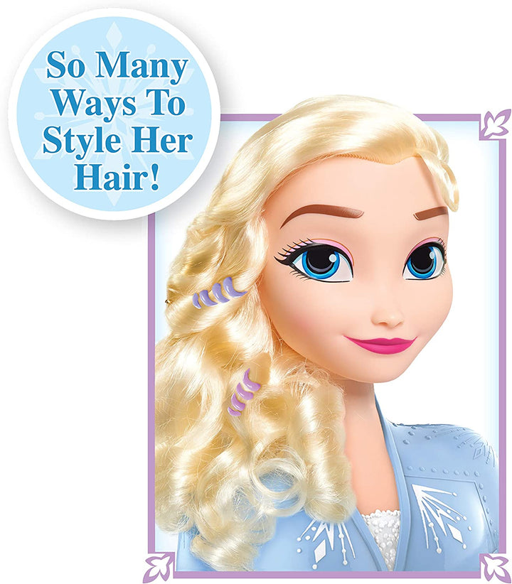 Just Play Frozen II 32806 Stylingkopf Elsa 20 cm mit Zubehör 13 Haaraccessoires