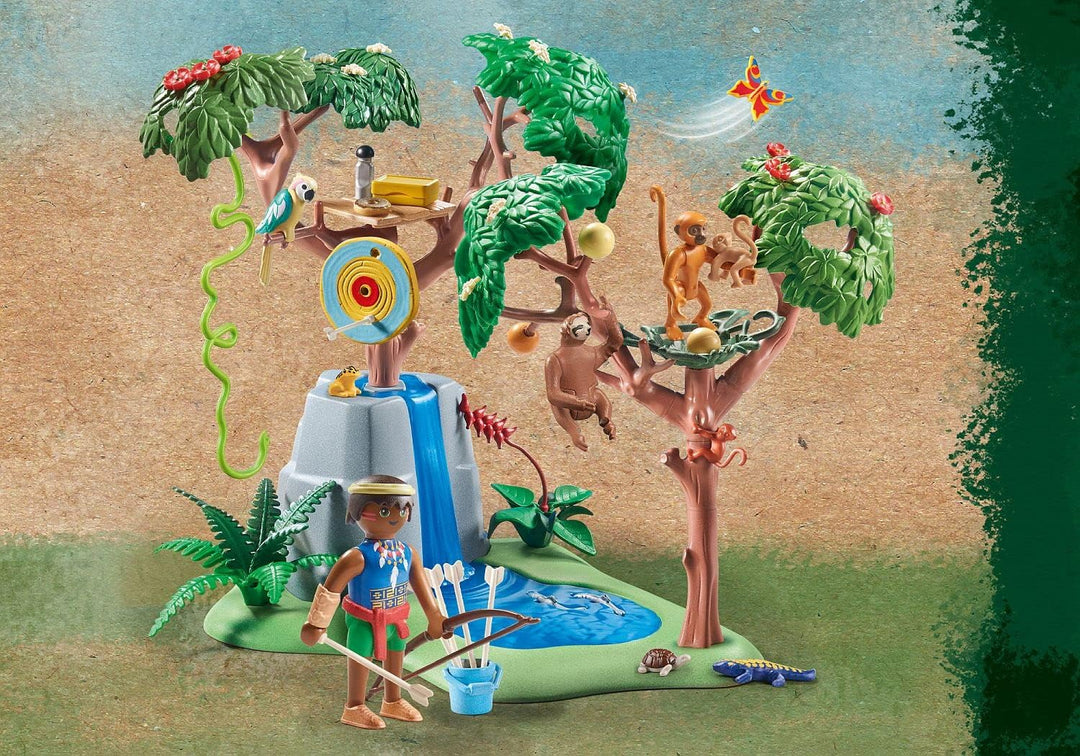 Playmobil 71142 Wiltopia Tropical Jungle Spielplatz, inkl. Wasserfall, Kugelbahn