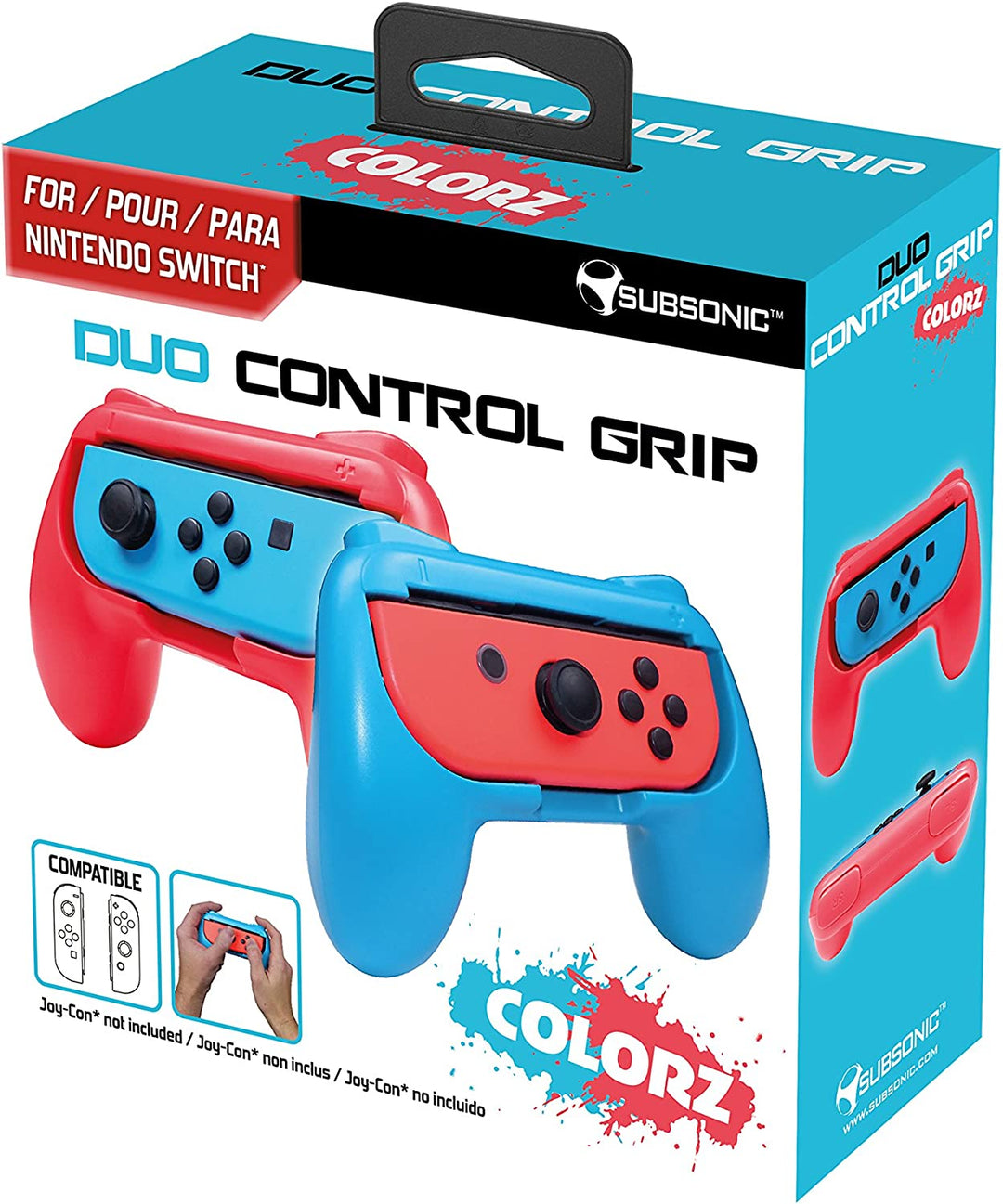 Subsonic Grips Controller für Joy-Cons Nintendo Switch/Packung mit 2 Komfortgriffen