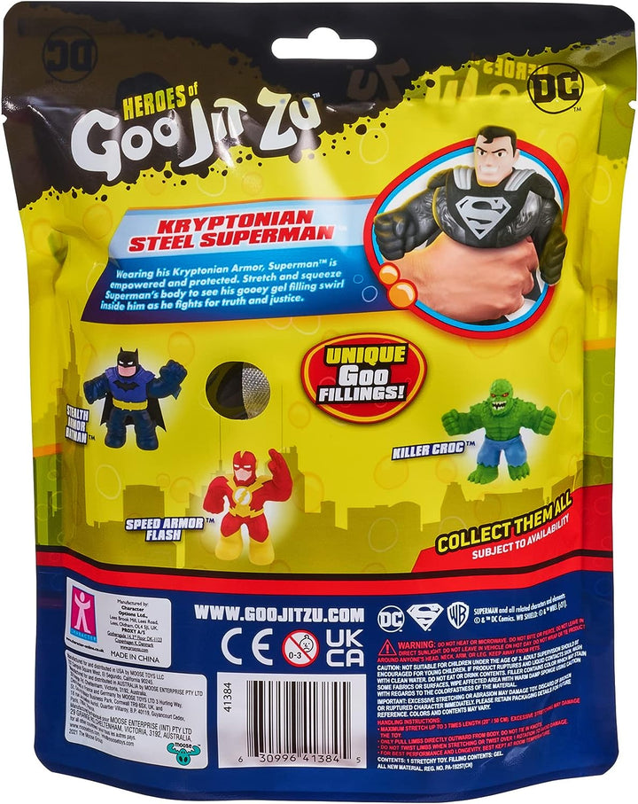 Heroes of Goo Jit Zu DC Hero Pack - Super Stretchy Kryptonian Steel Superman 4.5