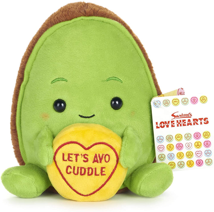 Posh Paws 37333 Swizzels Love Hearts 18cm Avocado Let&#39;s Avo Cuddle Message Peluche, Verde