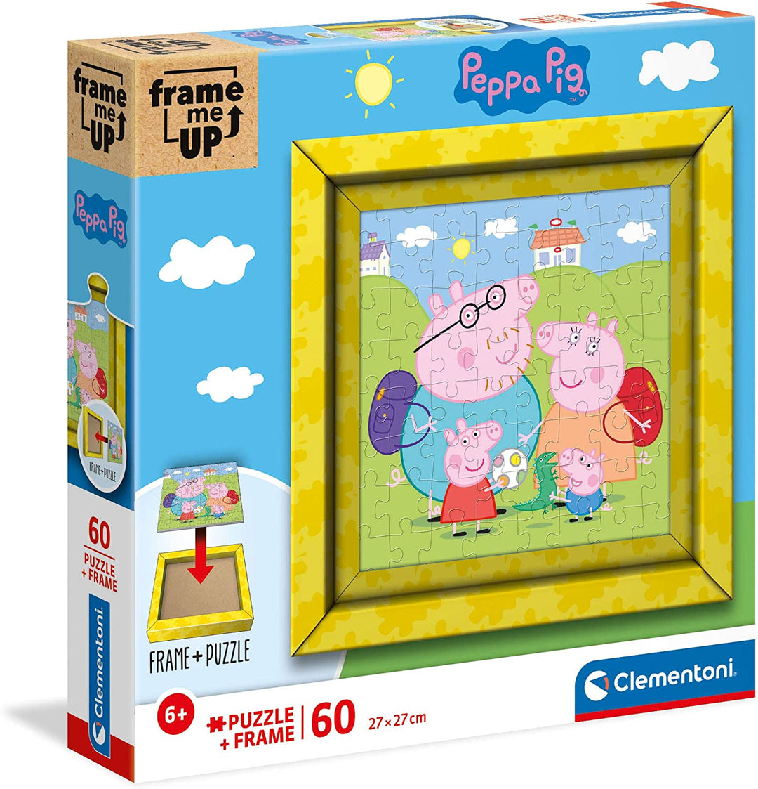 Clementoni 38809, Peppa Pig Frame Me Up Puzzle für Kinder – 60 Teile, ab 6 Jahren