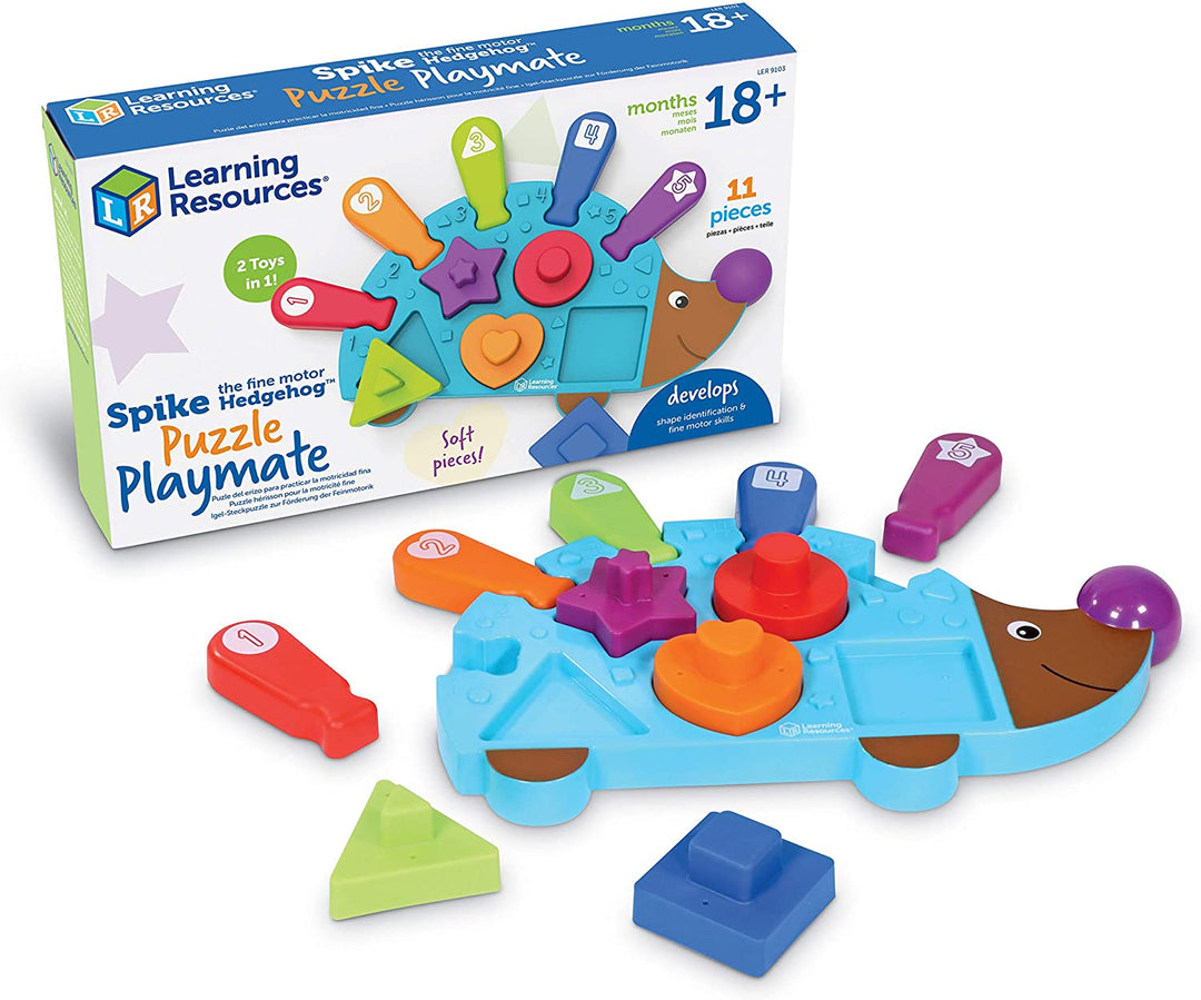 Learning Resources LER9103 Spike Hedgehog Playmate, 2-in-1 Sorter and Puzzle, Sh