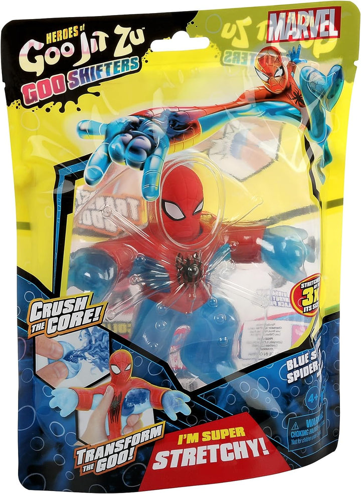 Helden von Goo Jit Zu Goo Shifters Marvel Stretchy Blue Strike Spider-Man. Super