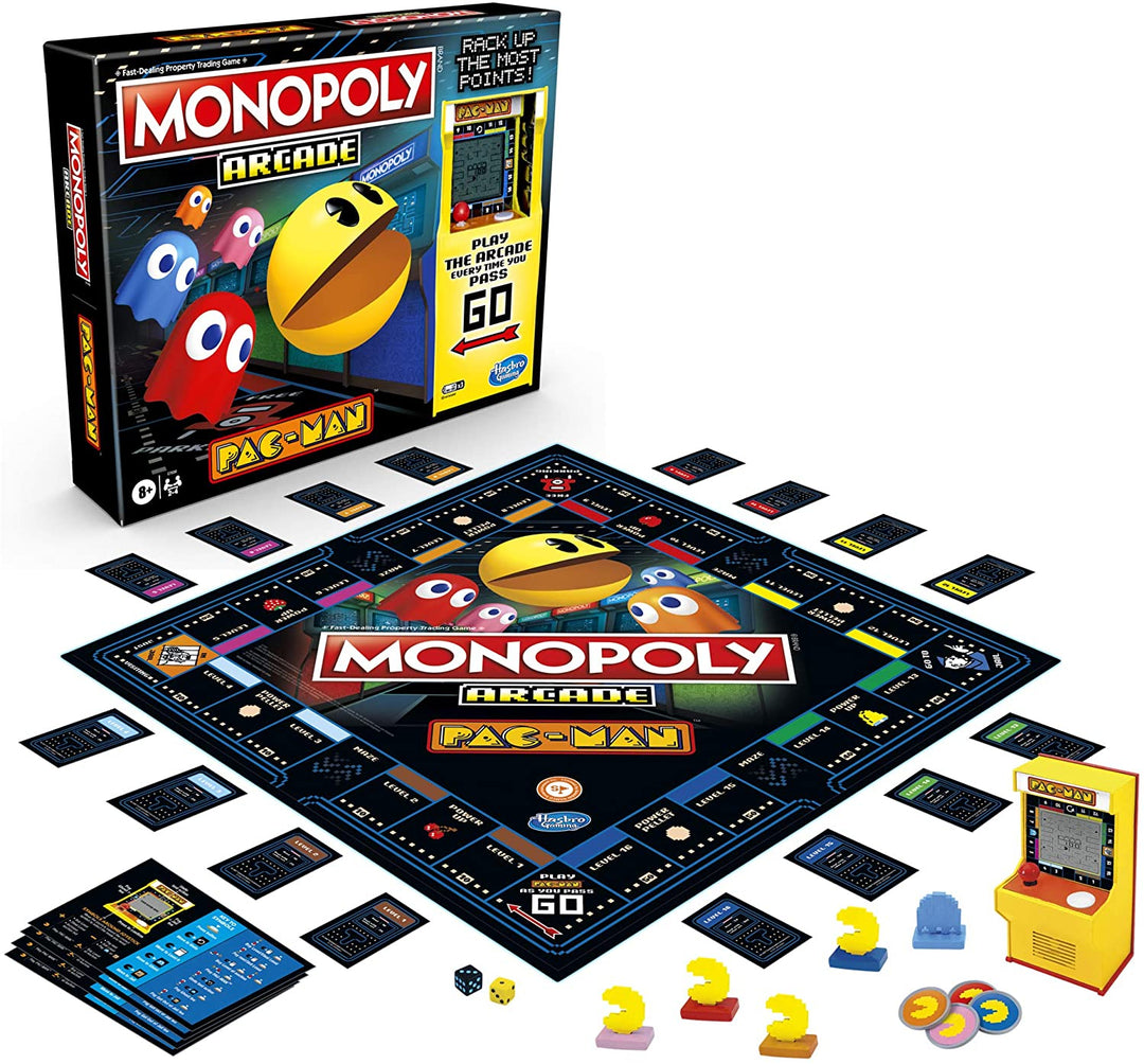 Monopoly Arcade Pac-Man Game; Monopoly Board Game for Children Aged 8 and Up; Includes Banking and Arcade Unit