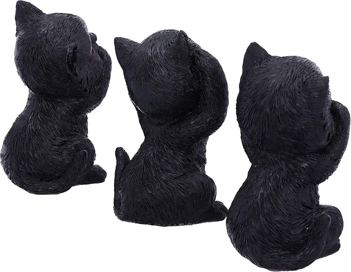 Nemesis Now Three Wise Kitties See No Hear No Speak No Evil Familiar Black Cats