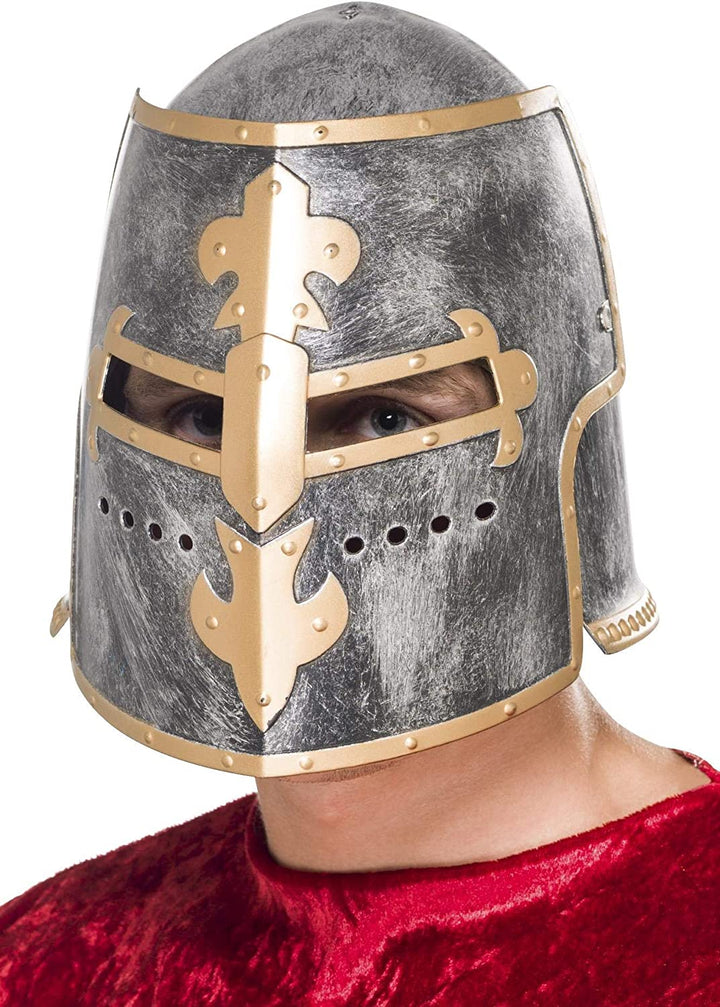 Smiffys mittelalterlicher Kreuzfahrerhelm mit beweglichem Gesichtsschutz