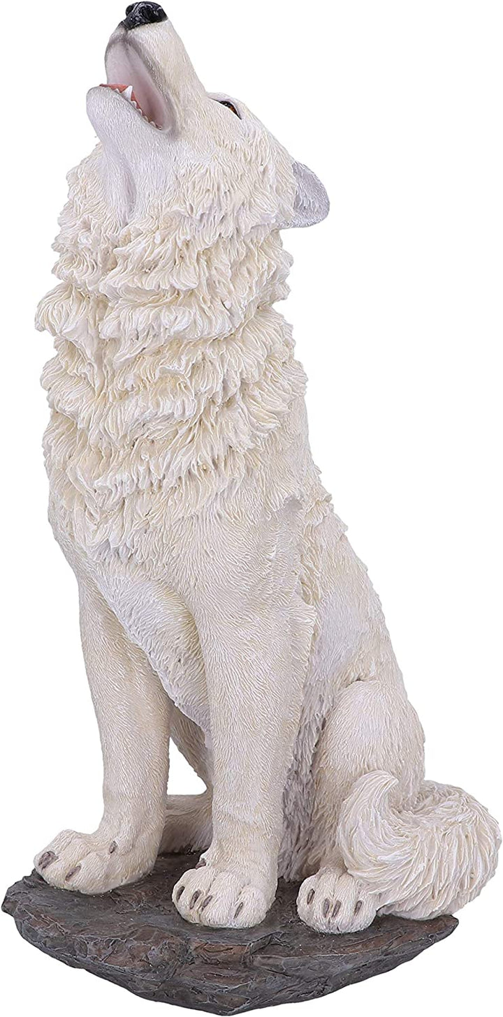 Nemesis Now Storms Cry Howling White Wolf Figur 41,5 cm