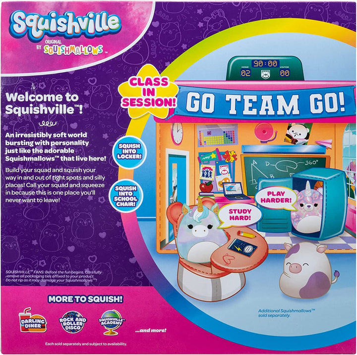 Squishville SQM0325 Deluxe Academy Playscene – inklusive 2-Zoll-Plüschzubehör