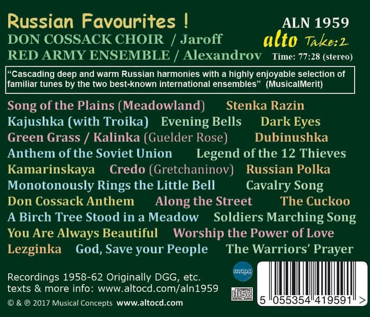 Don Cossack Choir - Russian Favorites 1 [Audio CD]