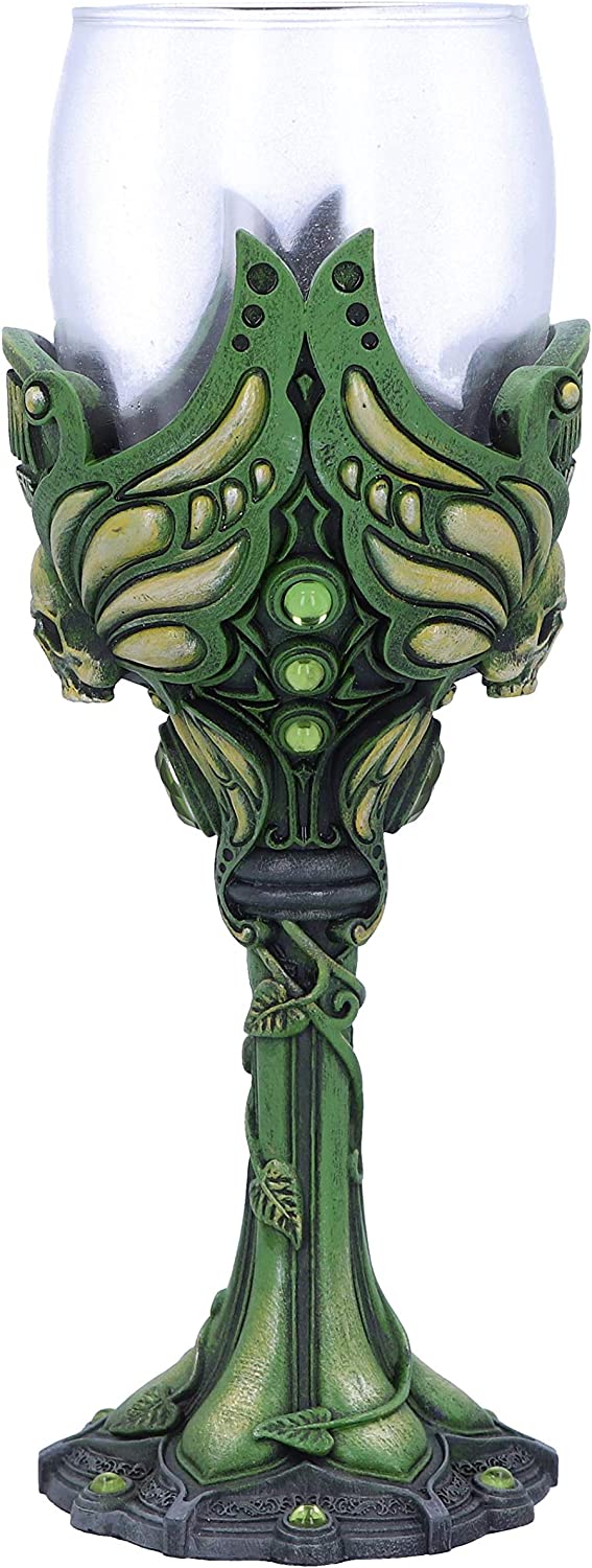 Nemesis Now Absinthe La Fee Verte Weinglas mit grünem Kelch, Polyresin, 1 Stück (S