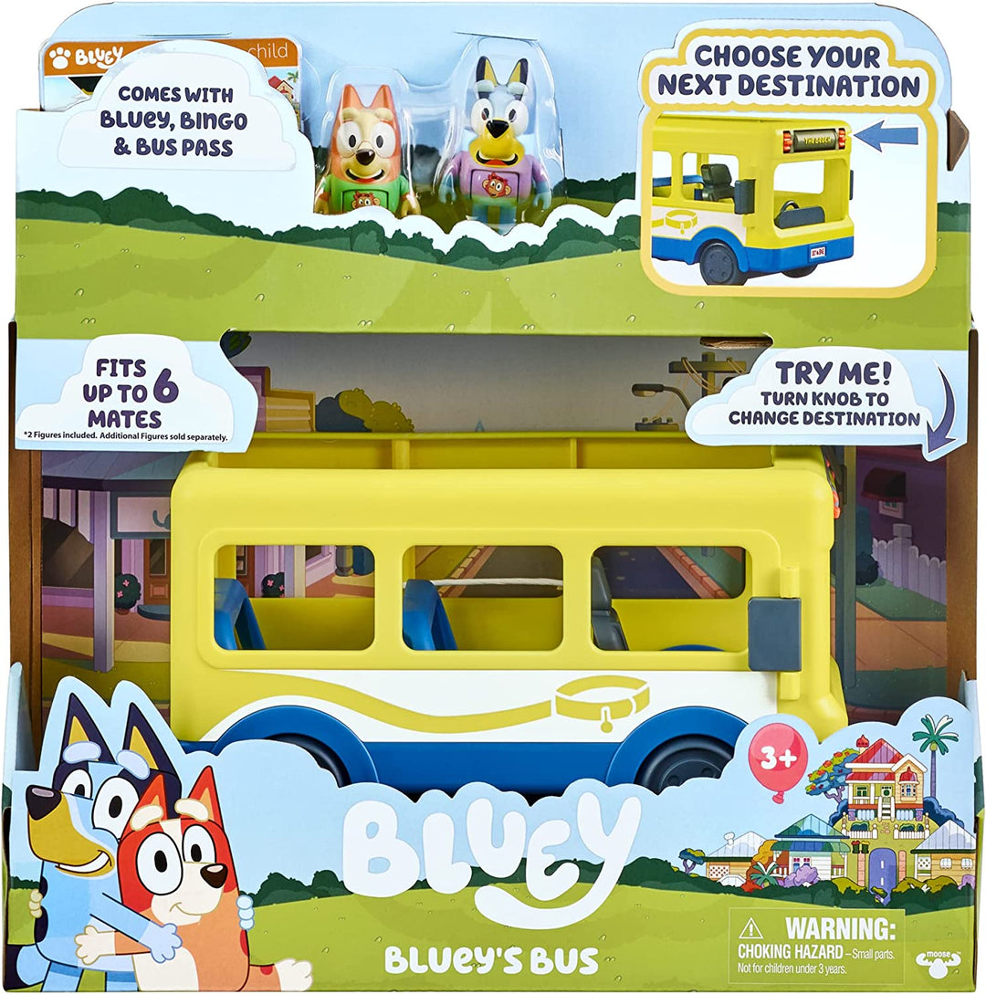 Bluey's Bus 17345 Fahrzeugpaket mit zwei 2,5–3 Zoll großen Figuren