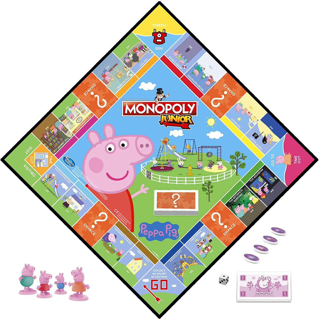 Monopoly Junior: juego de mesa Peppa Pig Edition para 2-4 jugadores