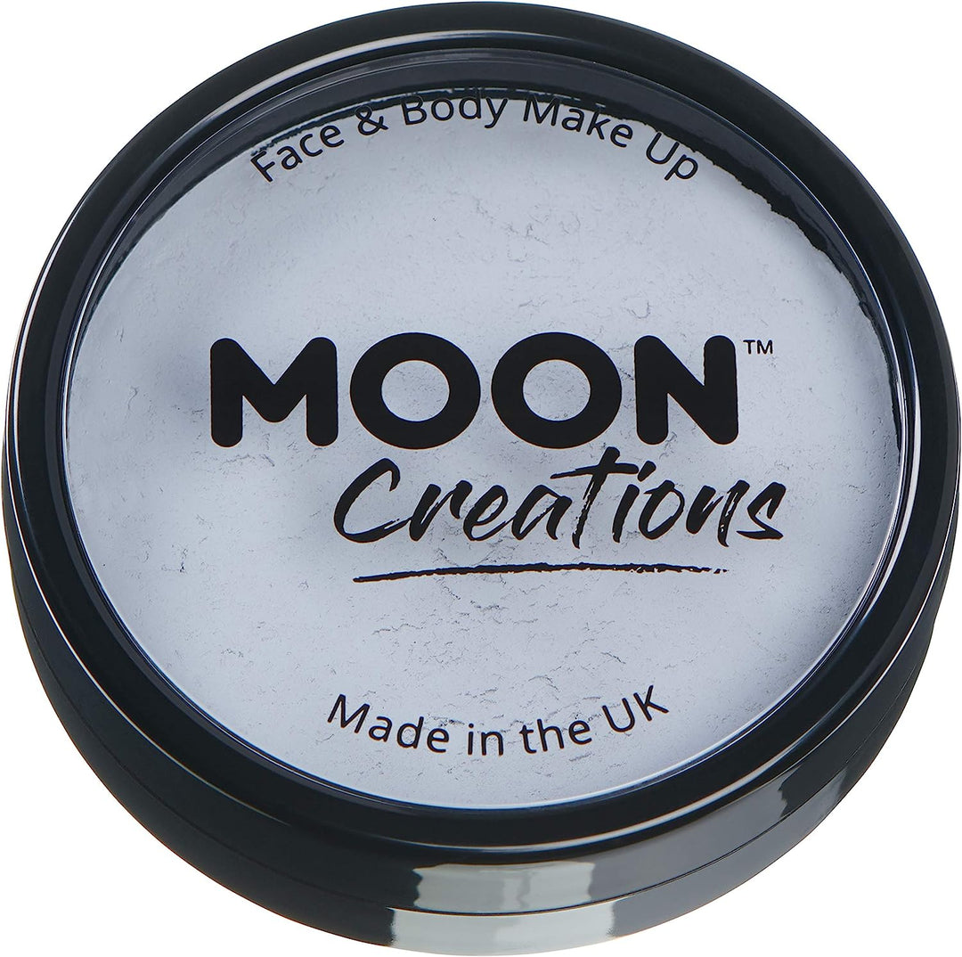 Pro Face & Body Paint Cake Pots by Moon Creations - Light Grey - Professional Water Based Face Paint Makeup for Adults, Kids - 36g