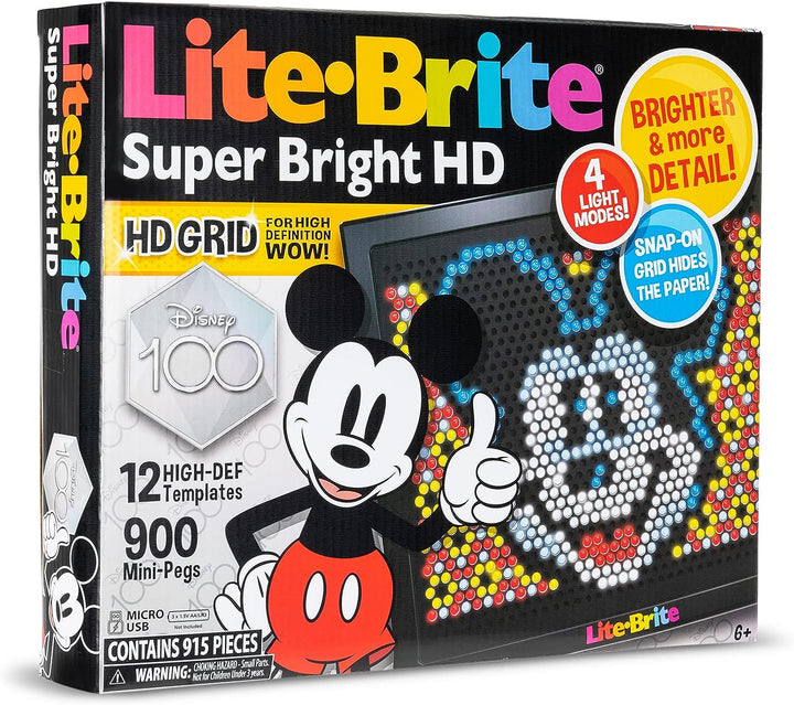 Lite Brite Super Brite HD Disney 100! Sonderausgabe, farbenfrohe leuchtende Zeichnung