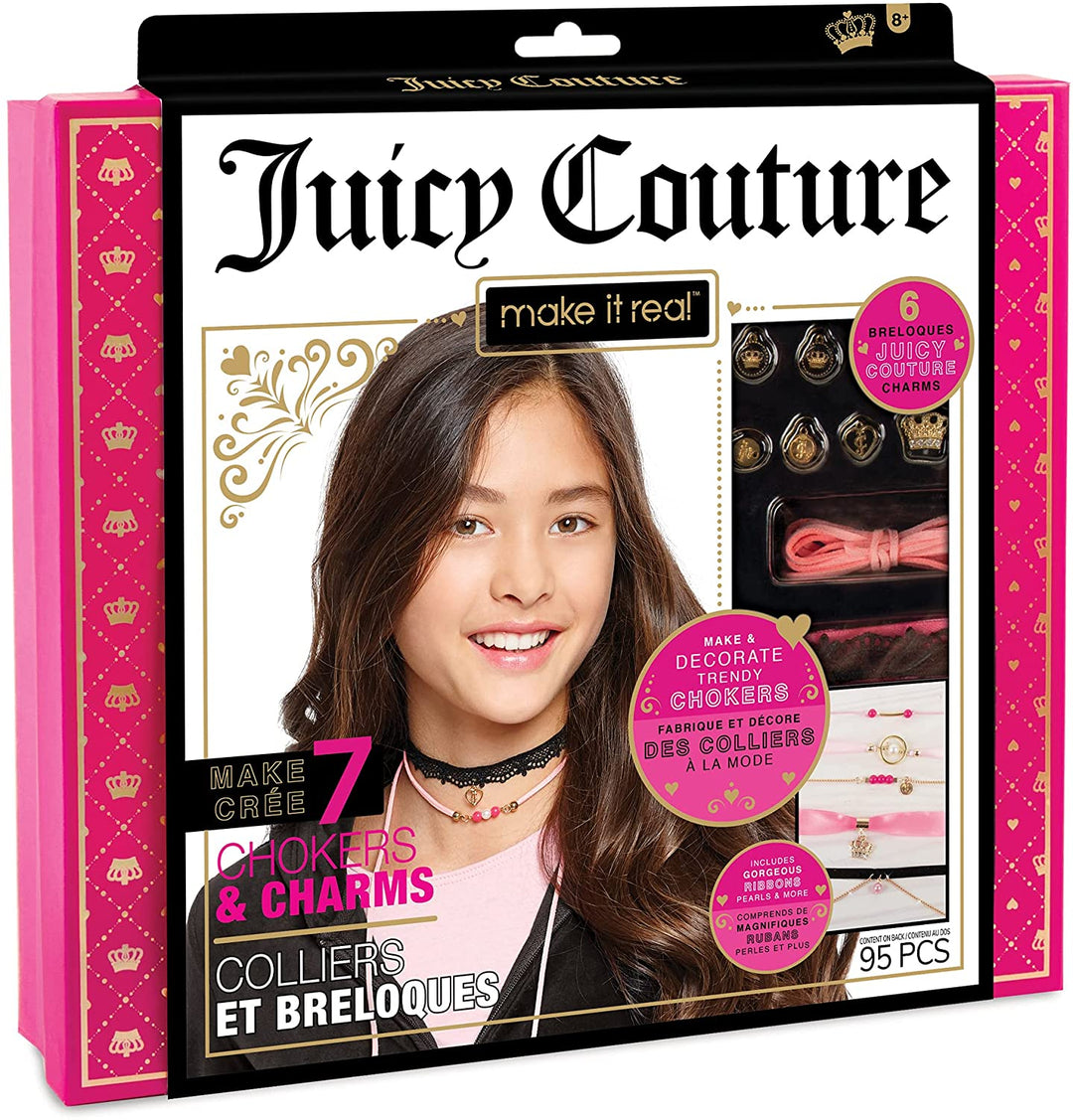 Make It Real - Gargantillas y Charms Juicy Couture. Kit de fabricación de joyas de gargantilla para niñas.