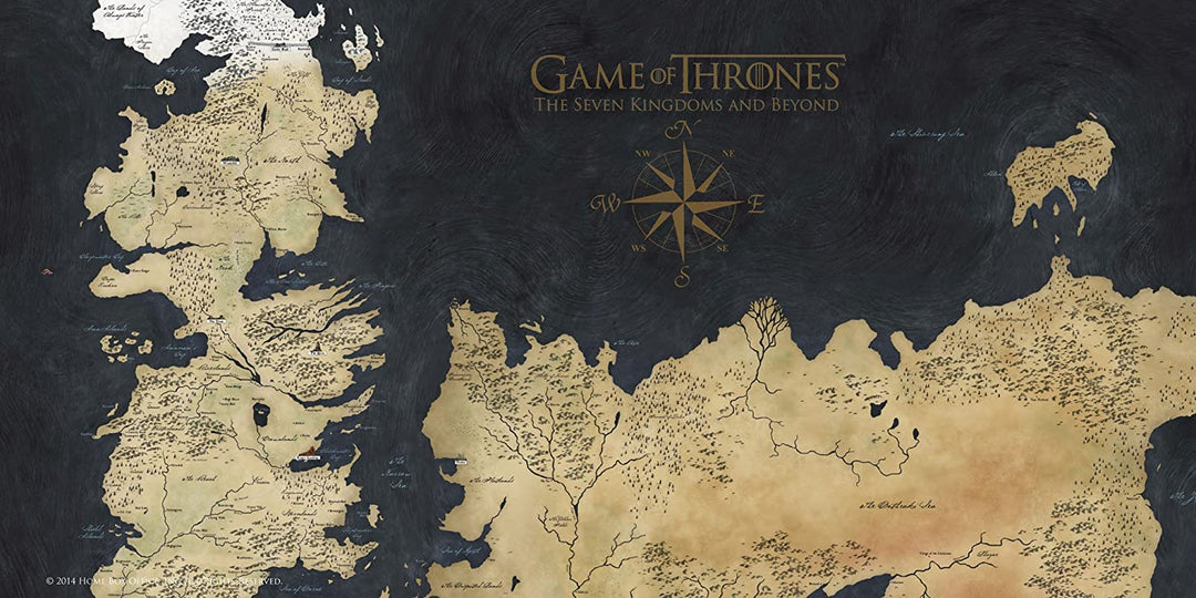 SD Toys 8436546891949 Poster En Verre Game of Thrones Karte von Westeros, 50 x 25 cm